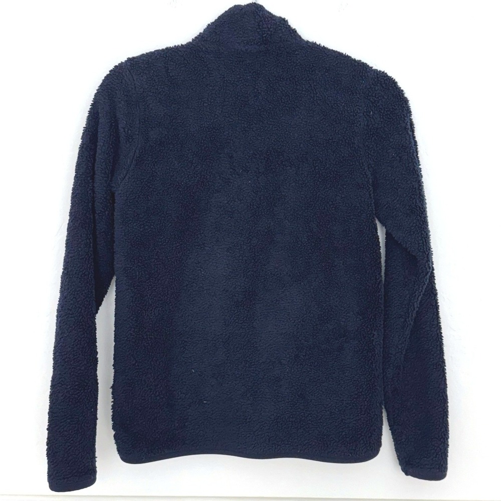 Uniqlo Fluffy Yarn Fleece Full-Zip Jacket Women S Navy Blue Soft Teddy Gorpcore - Picture 3 of 8